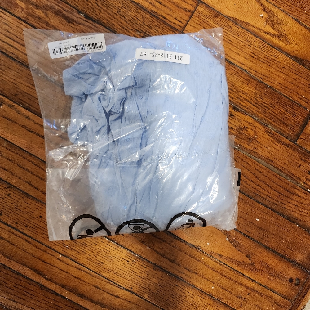 A beautiful sky blue dress.